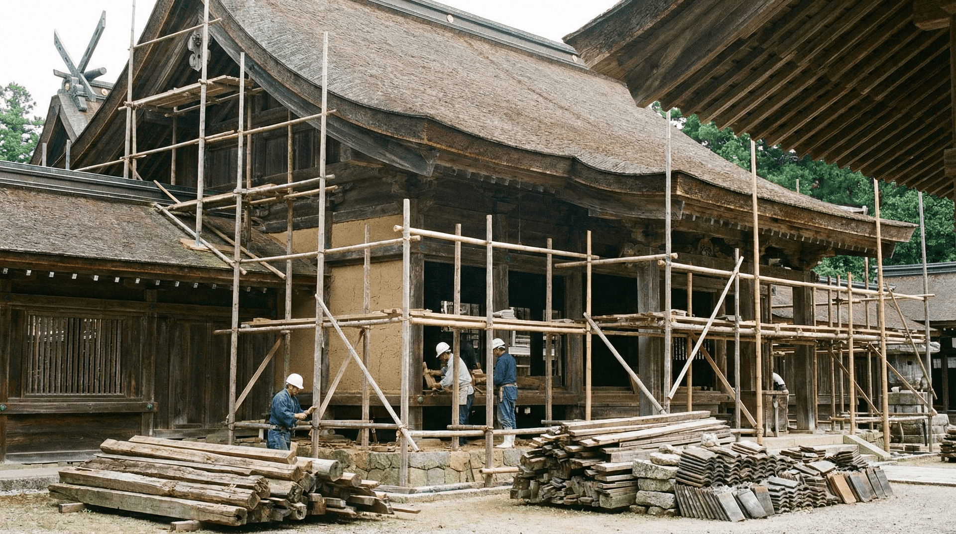 出雲大社近く改修工事